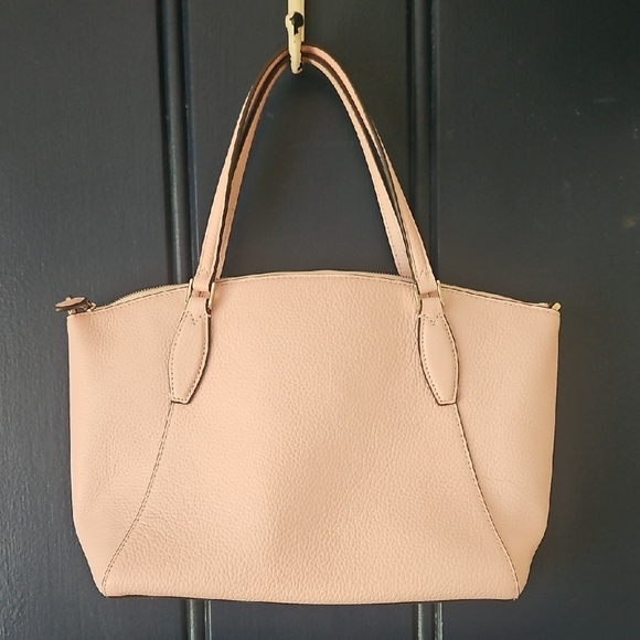 Kate Spade Blush Pink Pebbled Leather Tote Bag with Winged Design - Picture 2 of 7